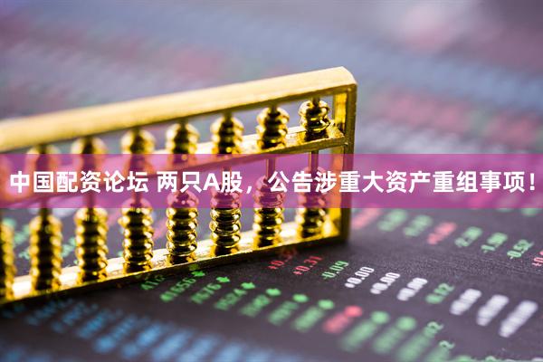 中国配资论坛 两只A股，公告涉重大资产重组事项！